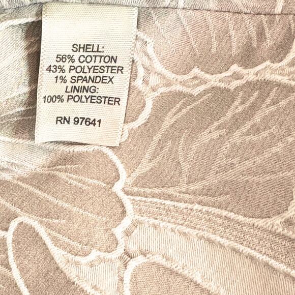 J. Jill Champagne Brocade Jacket Size 12 – Floral Pattern, Ruffled Hem, Stretch - Picture 6 of 9